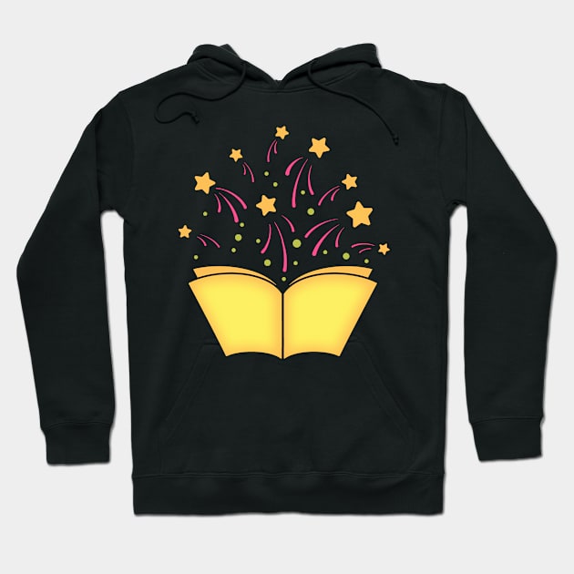 flowers growing from book - With pink and yellow Hoodie by MIXCOLOR